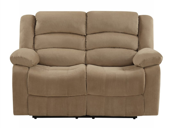 60" Beige Microfiber Manual Reclining Loveseat N270-329372