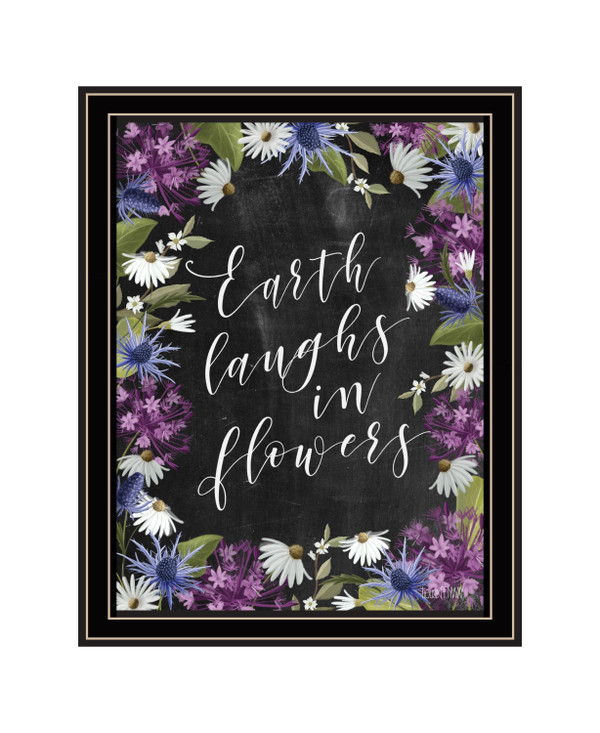 Earth Laughs in Flowers 1 Black Framed Print Wall Art N270-416128