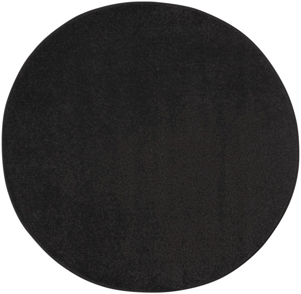4' X 4' Black Round Non Skid Indoor Outdoor Area Rug N270-479788