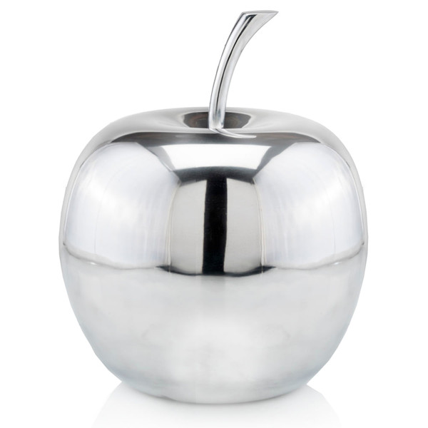 13" Silver Buffed Aluminum Decorative Apple Tabletop Sculpture N270-354642