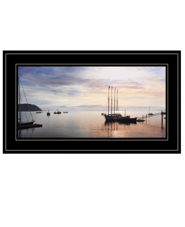 BAR HARBOR SILHOUETTES 3 Black Framed Print Wall Art N270-408127