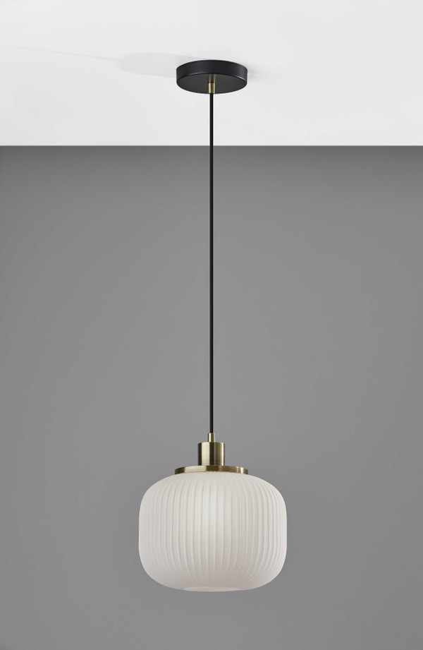 Striped Glass Glow Metal Pendant N270-372890