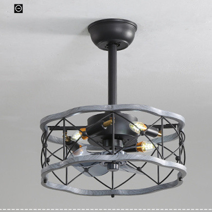 Color: Grey wood 45in diameter, power: 220V - Idyllic American Fan Lamp Nordic Minimalist Dining Ro Q119-CJSN163877005EV