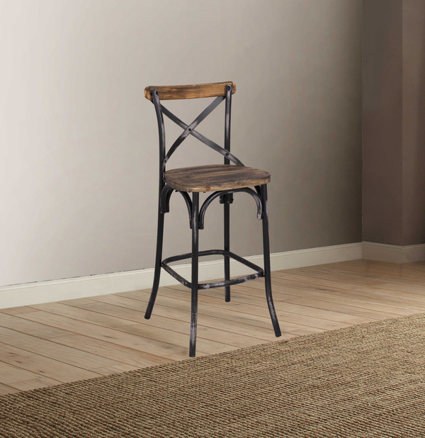22" Brown And Black Iron Bar Chair N270-374177