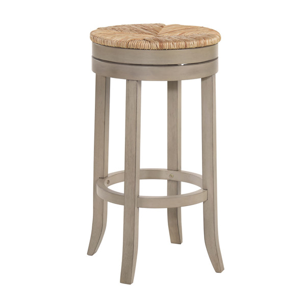 30" Natural And Gray Solid Wood Swivel Backless Bar Height Bar Chair N270-516136
