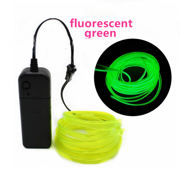 Color: Fluorescent green, Size: 2M - EL Unilateral Cold Light Luminous Line 1-5 Meters Set Car Crea Q119-CJHD109605107GT