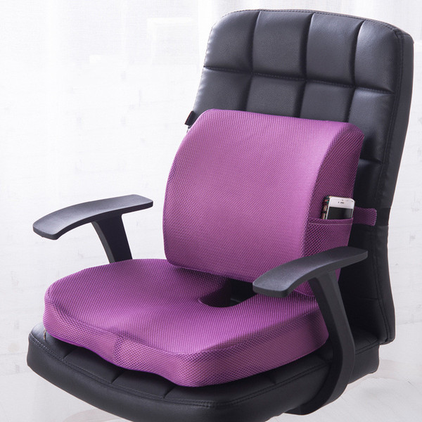 Color: Mesh surfacepurple, Size: Memory foam single cushion - A Set Of Office Lumbar Cushion Q119-CJZS122013869QJ
