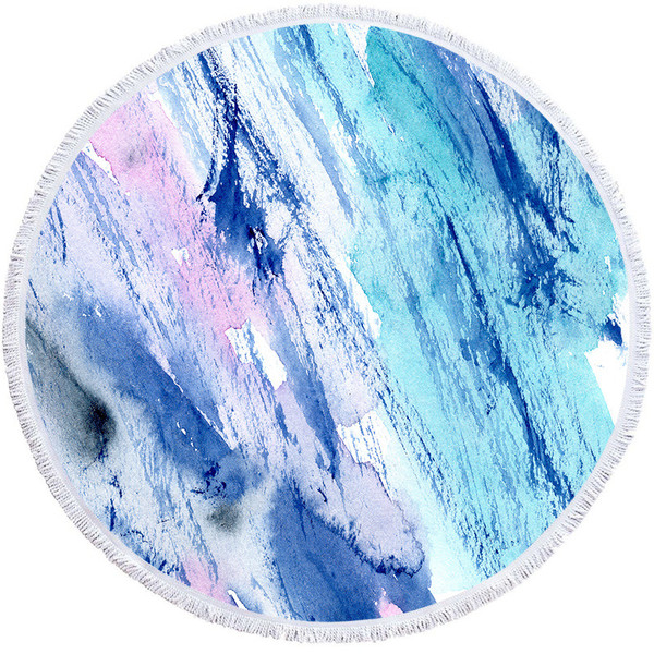 style: A, Size: 210 square grams without fring - Factory Direct Supply Of Round Printed Beach Towel Q119-CJHD107527004DW