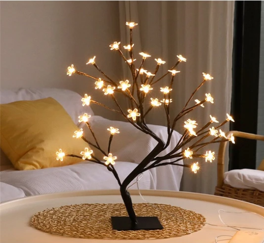 Color: Black, style: Bauhinia-48 lights, quantity:  - LED Cherry Blossom Lamp 36 Bulbs Christmas Va Q119-CJJJJRZS00226-Black-Bauhinia-48 lights