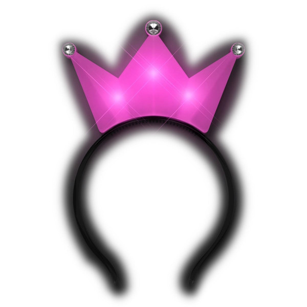 3 Jeweled Hot Pink Princess Crown Headbands A706-3JHHPTP