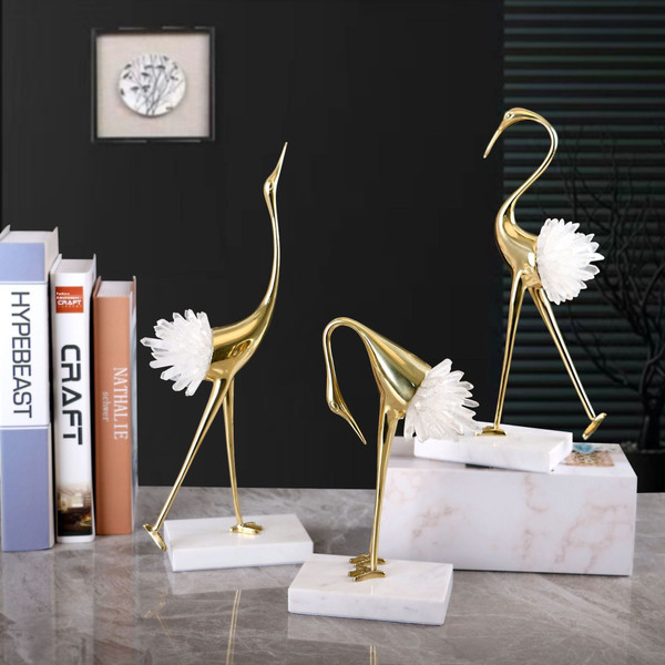 Color: White, Size: Small 140X80H220 - Light Luxury Modern Pure Copper Crane Ornament Q119-CJYD216760603CX