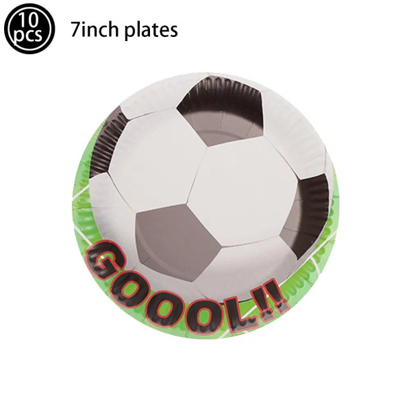 Color: Silver - Soccer Birthday Party Decorations Disposable Tableware Paper Plates Cups Napkins Ta F640-12000038428731213