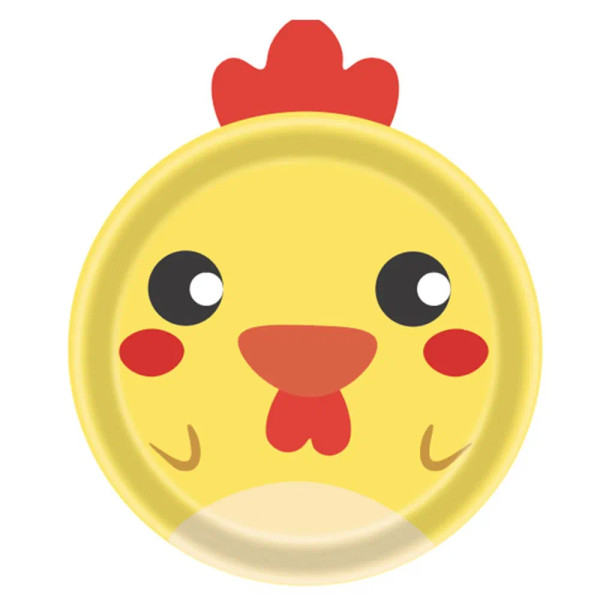 Color: MINT GREEN, Capacity: 480ml - Farm Animals Party Paper Plates Chicken Pig Cow Sheep Horse Di F640-12000040616887176