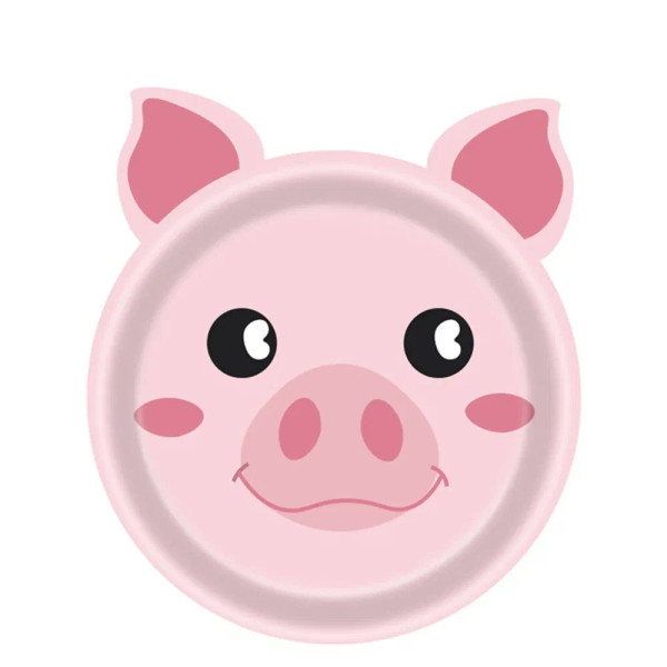 Color: Deep Sapphire, Capacity: 220ml - Farm Animals Party Paper Plates Chicken Pig Cow Sheep Horse F640-12000040616887169