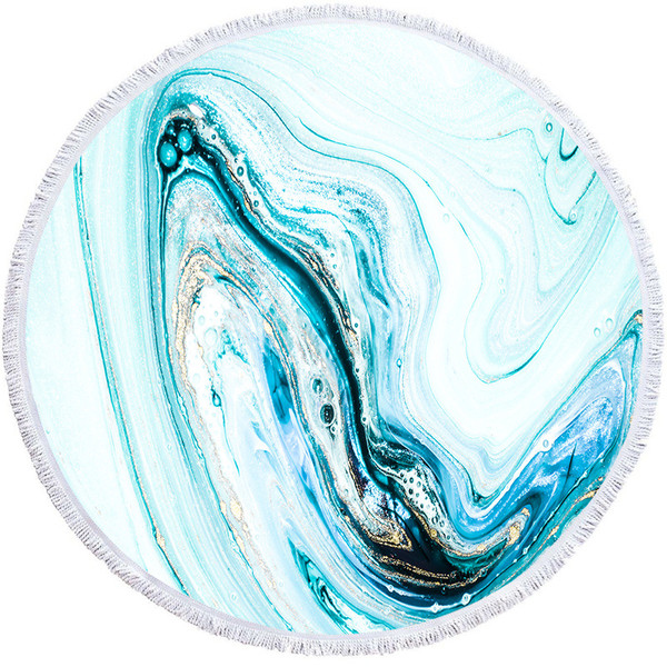 style: E, Size: 540g finished towel material - Factory Direct Supply Of Round Printed Beach Towels, Q119-CJHD107527017QJ