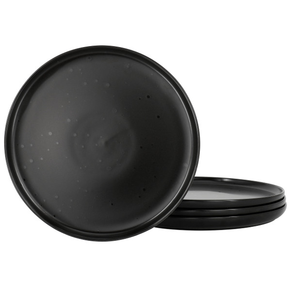 Our Table Landon 4 Piece 8.4 Inch Round Stoneware Salad Plate Set in Pepper D970-133178.04