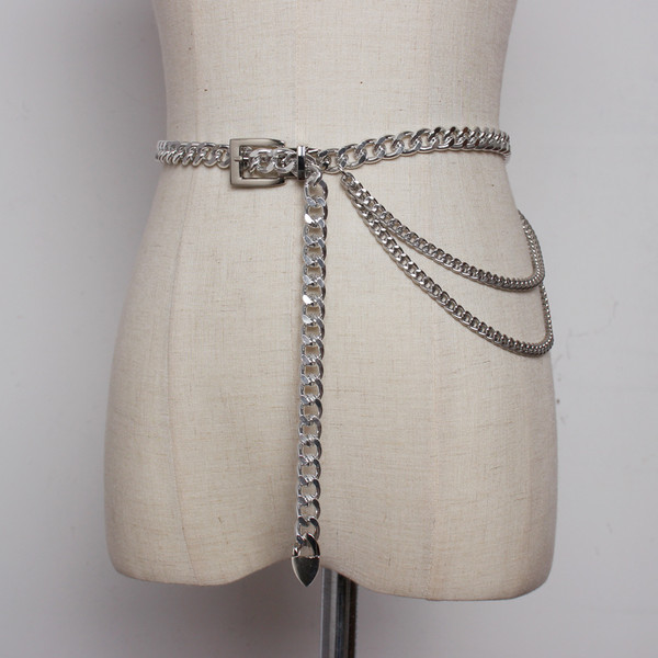 Color: Silver A - Metal chain belt Q119-CJNSFSYD00301-Silver A