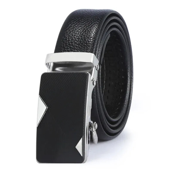 Color: Gold, Belt Length: 120cm - Man PU Leather Belt High Quality Men Business Belt Golden Automat F640-12000033615310778