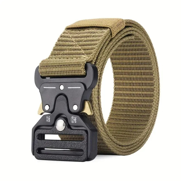 Color: Yellow, Belt Length: 125cm - Men's Belt Outdoor Multi Function Belt High Quality Canvas For  F640-12000039560826112
