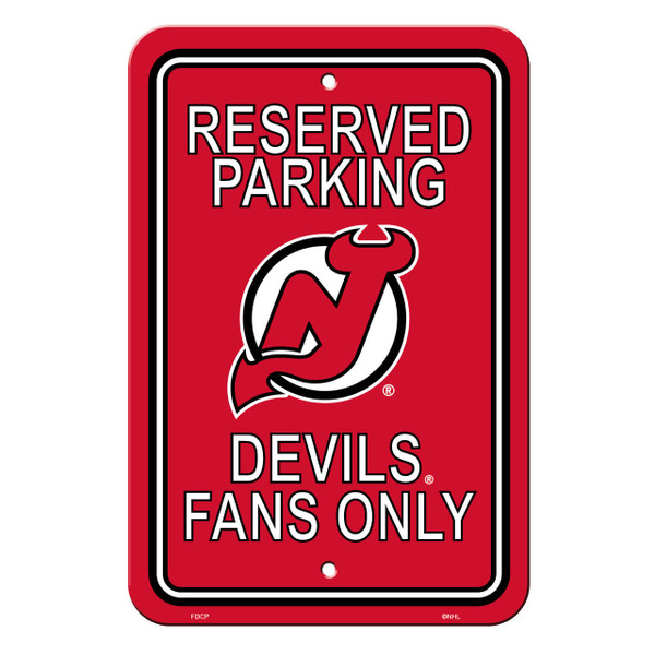 New Jersey Devils Sign 12x18 Plastic Reserved Parking Style CO Z157-2324580202