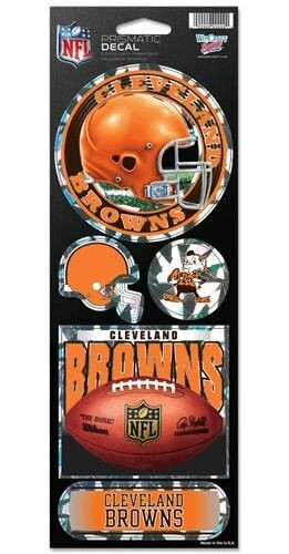 Cleveland Browns Decal 4x11 Die Cut Prismatic Style Z157-3208589921