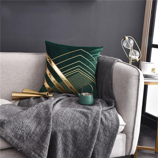 Color: Green, style: Pillow included-45x45cm, Size:  - Light Luxury American Style Pillow Patch Lea Q119-CJCS120372710JQ