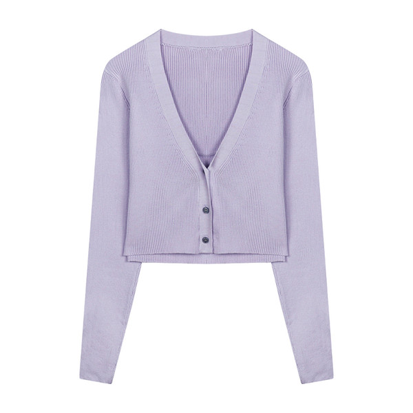 Color: Light purple coat, Size: One size - European And American Knitted Suspender Vest Retro Spice Q119-CJLS123061301AZ