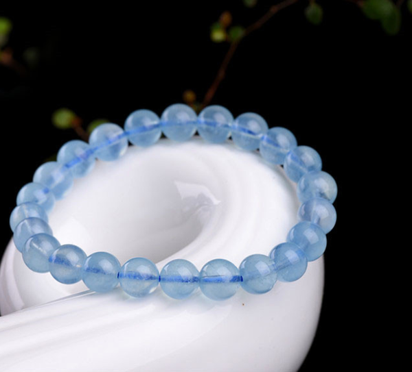 Color: 7A level, Size: 10mm - Natural aquamarine loose beads Q119-CJZBLXSL04317-7A level-10mm