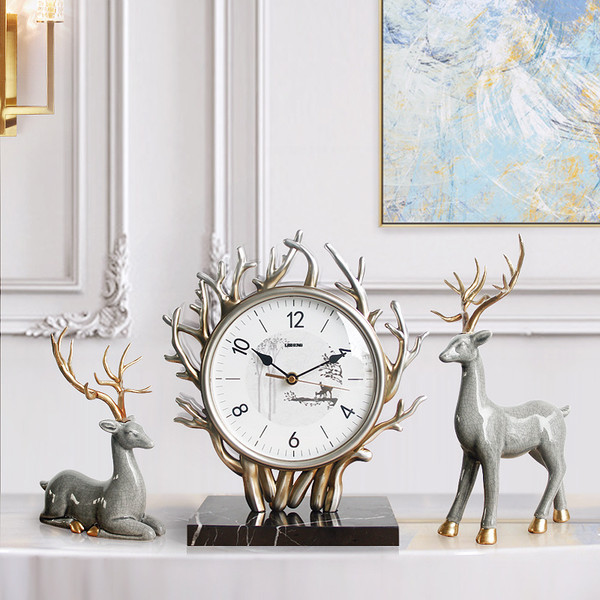 power: Battery, style: D - European Style Sitting Clock Living Room Silent Retro Clock Q119-CJJX107851704DW