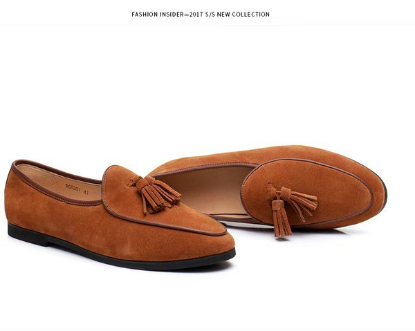 Color: Brown, Size: 43 - Fashion Retro British Beanie Shoes Men's Tassel Slip-on Q119-CJYD244238339MN