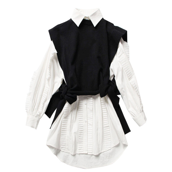 Color: Suit, Size: M - Pleated shirt dress Q119-CJNSSYLY11986-Suit-M
