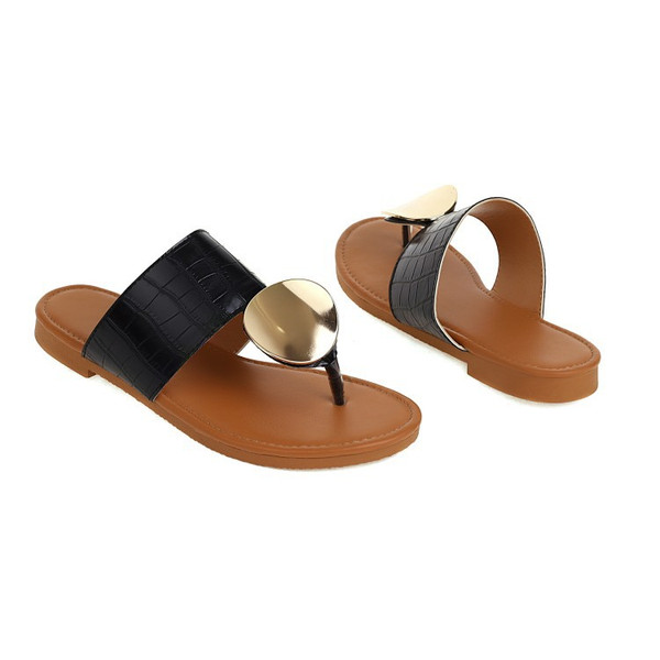Color: Black, Size: 43 - Summer Flip Flops 40-43 Large Size Outdoor Slippers Women Q119-CJNS118689210JQ