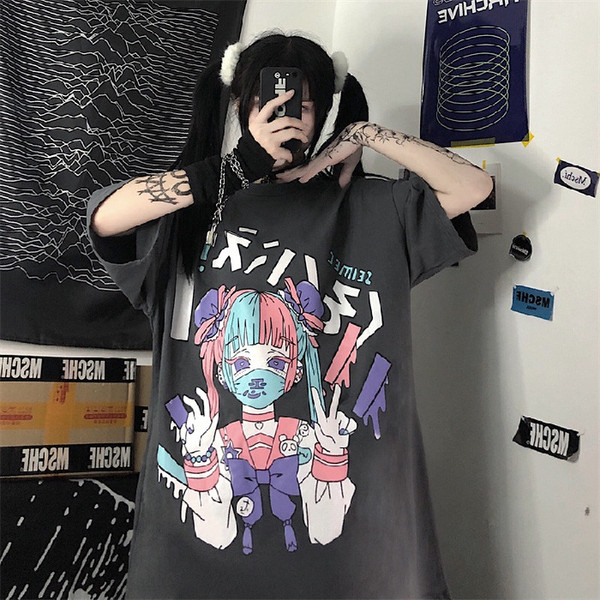 style: Style E, Size: XL - Cotton Women'S T-Shirt Printing Korean Version Plus Size Women Q119-CJLS116996616PK