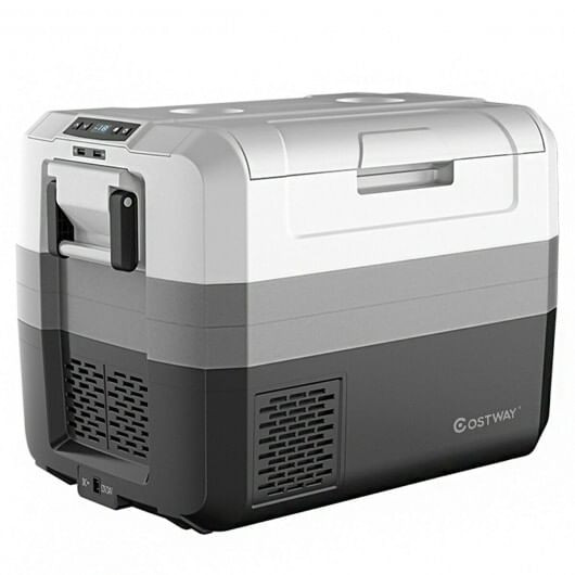 58 Quart Portable Electric Camping Car Cooler - Color: Black & Gray - Size: 58 Quart D681-EP24448US