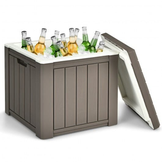 10 4-in-1 Gallon Storage Cooler for Picnic and Outdoor Activities-Brown - Color: Brown D681-NP10312CF