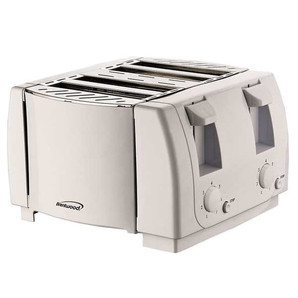 Brentwood 4 Slice Cool Touch Toaster in White D970-TS-265