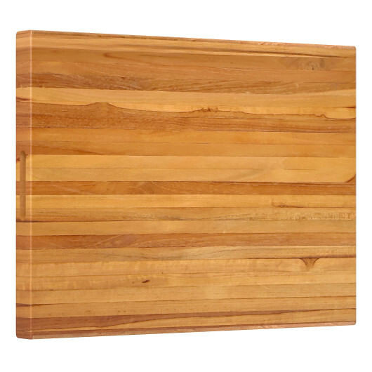 Teak Wood Cutting Board Extra Large 24 Inch Reversible Cutting Board with Handle B593-KC57227