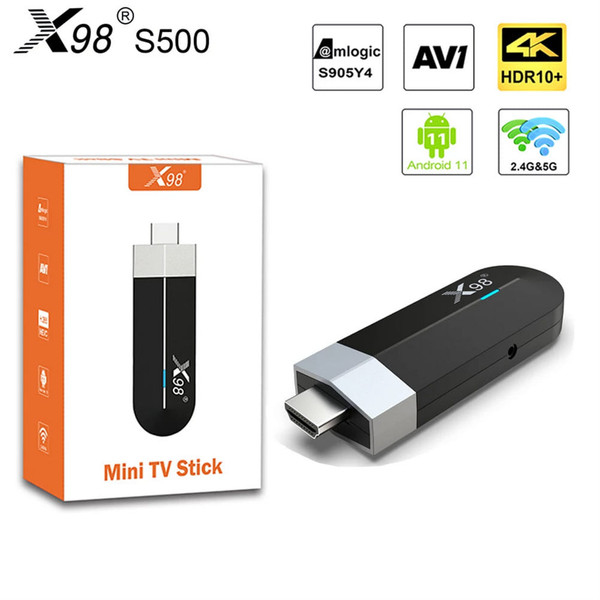 X98 S500 Smart TV Box Android 11 Amlogic S905y4 2.4g 5G Wifi 4k H.265 Hevc Bluetooth US Plug 4+32GB K484-PEL_0O3B5FNX