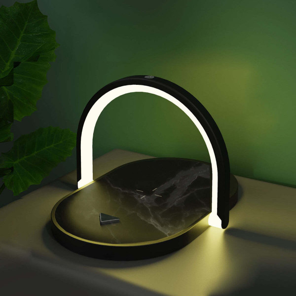 Color: BLACK MARBLE - Smart Serenity Night Light 3 In 1 Touch Lamp Wireless And Fast Charging K290-52390570328337