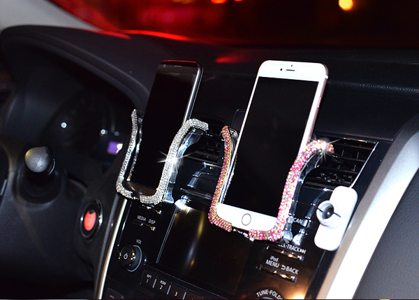 Car-mounted diamond U-shaped mobile phone holder Q119-CJSJSJSJ00554