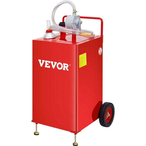 30 Gallon Fuel Caddy, Fuel Storage Tank on 2 Wheels, Portable Gas Caddy with Manuel Transfer Pump,  E415-SYJYCHSGJL230PGARV0