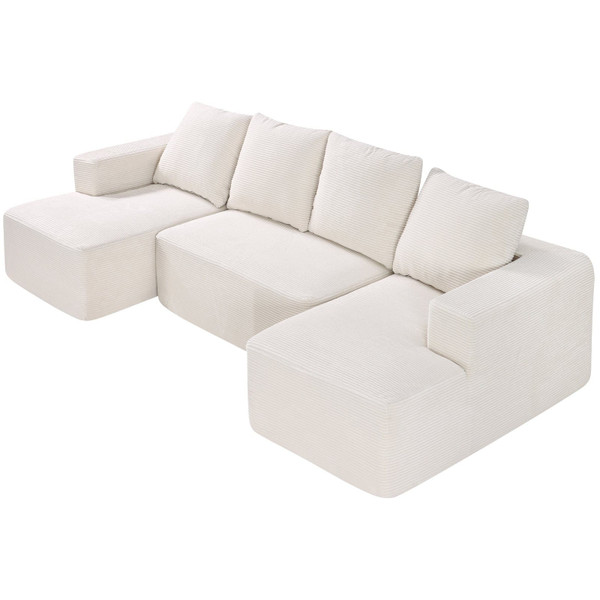 Modular Sectional Sofa, U Shaped Modular Sofa with Chaise, Cloud Sectional Couch with High Rebound  E415-ZHSSFUX10010J1ANTV0