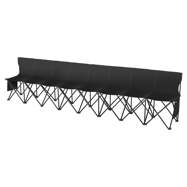 Portable Folding Bench, 8 Seat Foldable Soccer Bench with Side Pockets and Carrying Bag, Lightweigh E415-BKZDYDZYDKB84K243V0