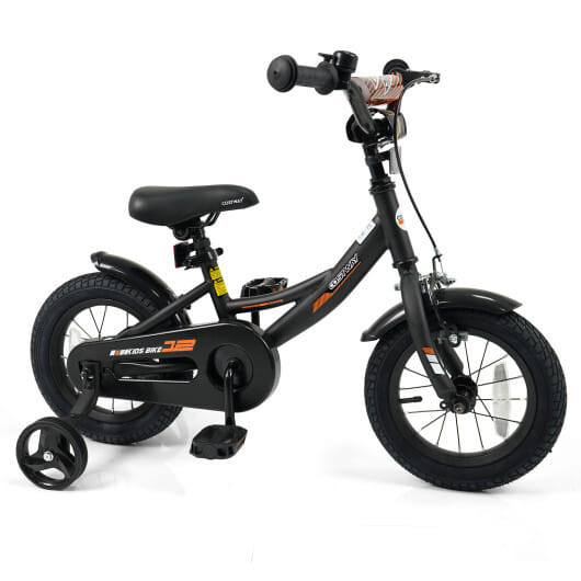 12/14/16/18 Inches Kids Bike with Removable Training Wheels and Adjustable Seatfor 3-8 Years Old Bl D681-TS10252DK-12