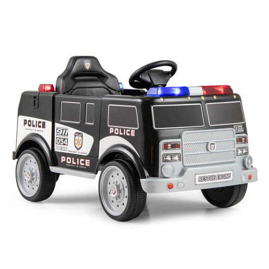 12V Battery Powered Electric Vehicle with 3 Speeds and Megaphone-Black B593-TQ10291US