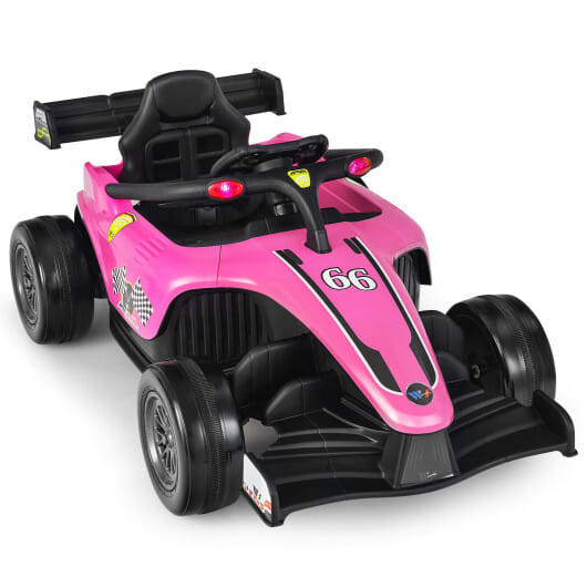 12V Kids Ride on Electric Formula Racing Car with Remote Control-Pink - Color: Pink D681-TQ10081US-PI