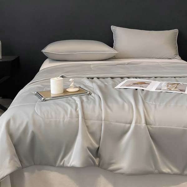 Pattern: Gray, Size Specification: 150x200cm - Cloud Soft Cool Air Conditioner Washable Summer Quilt Q119-CJYD222505105EV