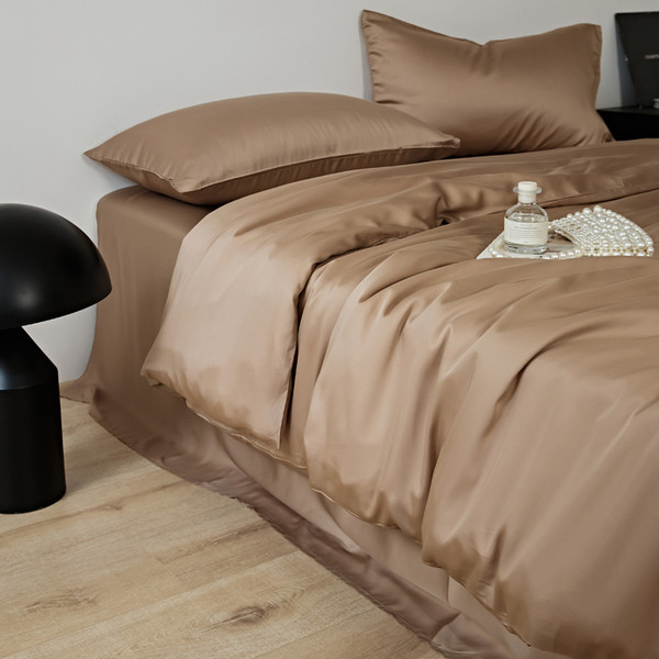 Color: Toffee Coffee, Please Input: 2.0m flat sheet 4pcs - Four-piece Set Light Luxury Summer High  Q119-CJYD231655348VE