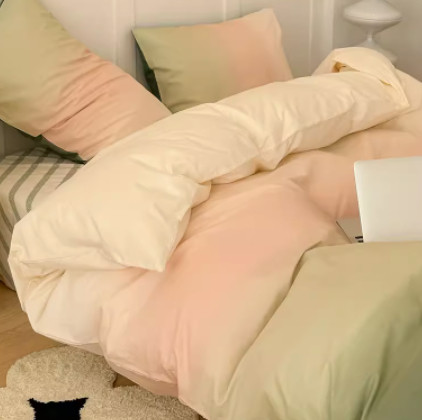 Color: Pastel green, style: Flat Sheet-2m, Bedding Size:  - Simple Gradient Color Bed Four Sets Of  Q119-CJCS191891004DW