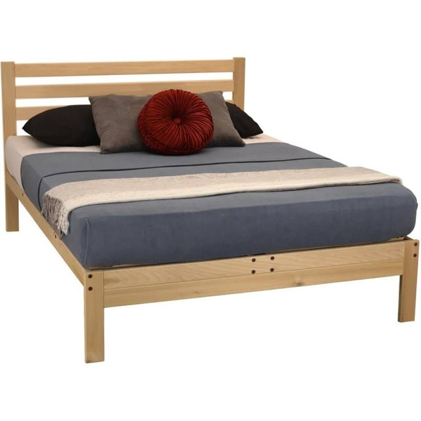 Full size Solid Wood Platform Bed Frame with Slatted Headboard - Made in USA Q280-FLPBMK29958473